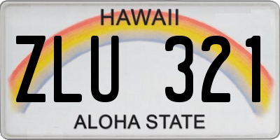 HI license plate ZLU321