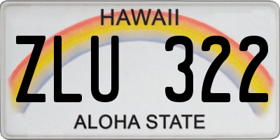 HI license plate ZLU322