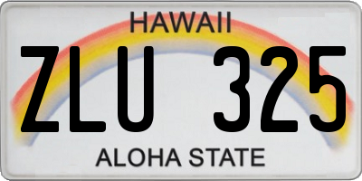 HI license plate ZLU325