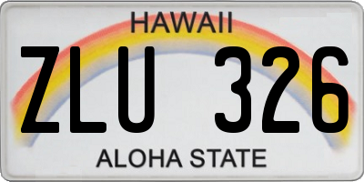 HI license plate ZLU326