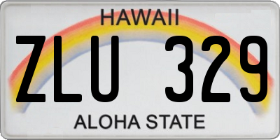 HI license plate ZLU329