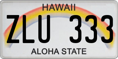 HI license plate ZLU333