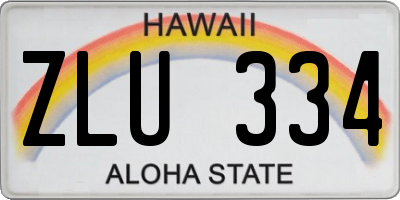 HI license plate ZLU334