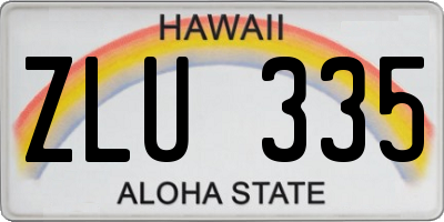 HI license plate ZLU335