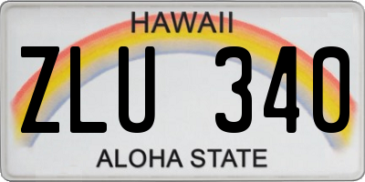 HI license plate ZLU340