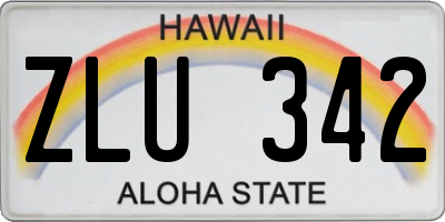 HI license plate ZLU342