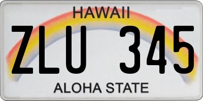 HI license plate ZLU345