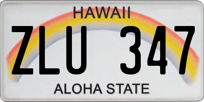 HI license plate ZLU347