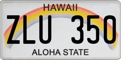 HI license plate ZLU350