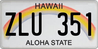 HI license plate ZLU351