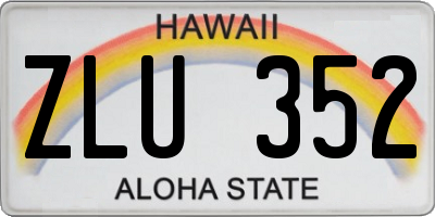 HI license plate ZLU352