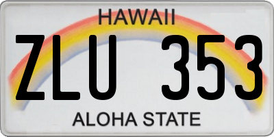 HI license plate ZLU353