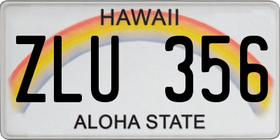 HI license plate ZLU356
