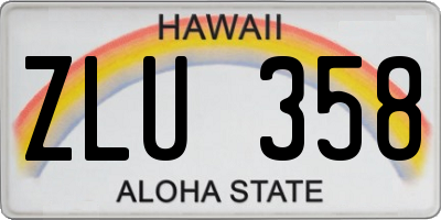 HI license plate ZLU358