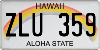 HI license plate ZLU359