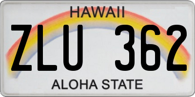 HI license plate ZLU362