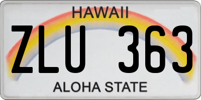 HI license plate ZLU363