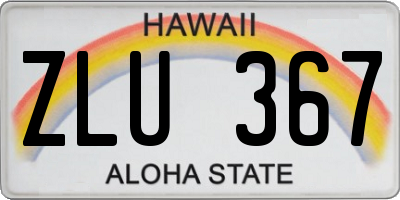 HI license plate ZLU367