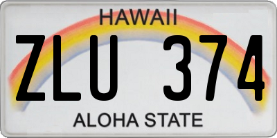 HI license plate ZLU374