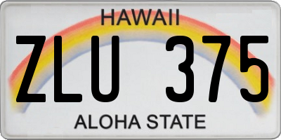 HI license plate ZLU375