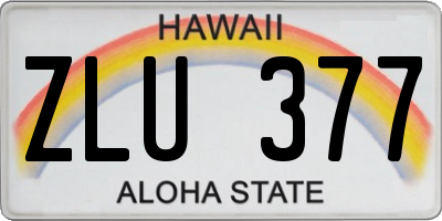 HI license plate ZLU377