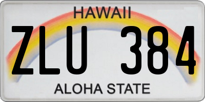 HI license plate ZLU384