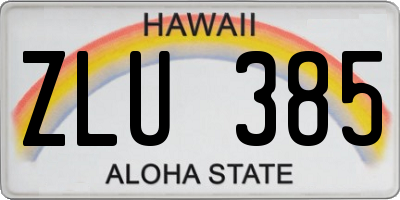 HI license plate ZLU385
