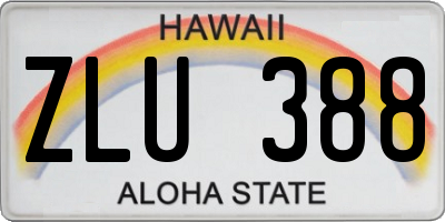 HI license plate ZLU388