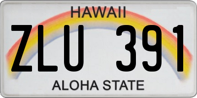 HI license plate ZLU391