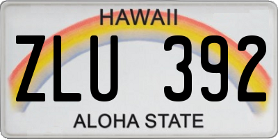 HI license plate ZLU392