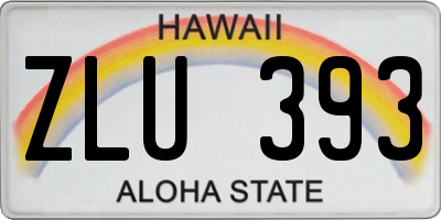 HI license plate ZLU393