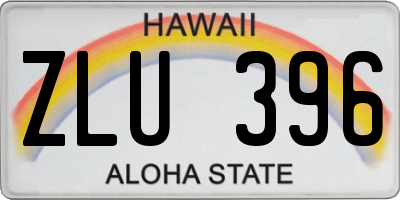 HI license plate ZLU396
