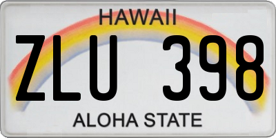 HI license plate ZLU398