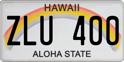 HI license plate ZLU400