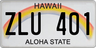 HI license plate ZLU401