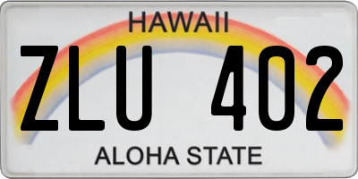 HI license plate ZLU402
