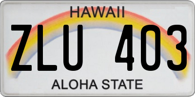 HI license plate ZLU403