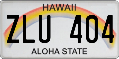 HI license plate ZLU404