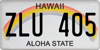 HI license plate ZLU405