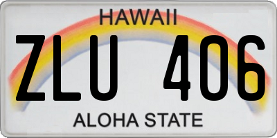 HI license plate ZLU406
