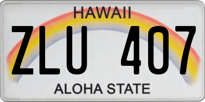 HI license plate ZLU407