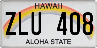 HI license plate ZLU408