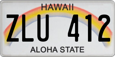 HI license plate ZLU412