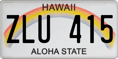 HI license plate ZLU415