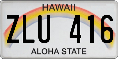 HI license plate ZLU416