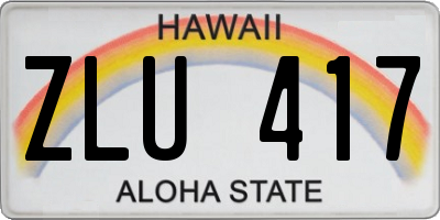 HI license plate ZLU417