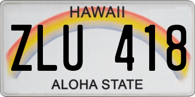 HI license plate ZLU418