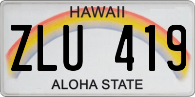 HI license plate ZLU419