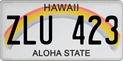 HI license plate ZLU423