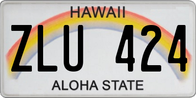 HI license plate ZLU424